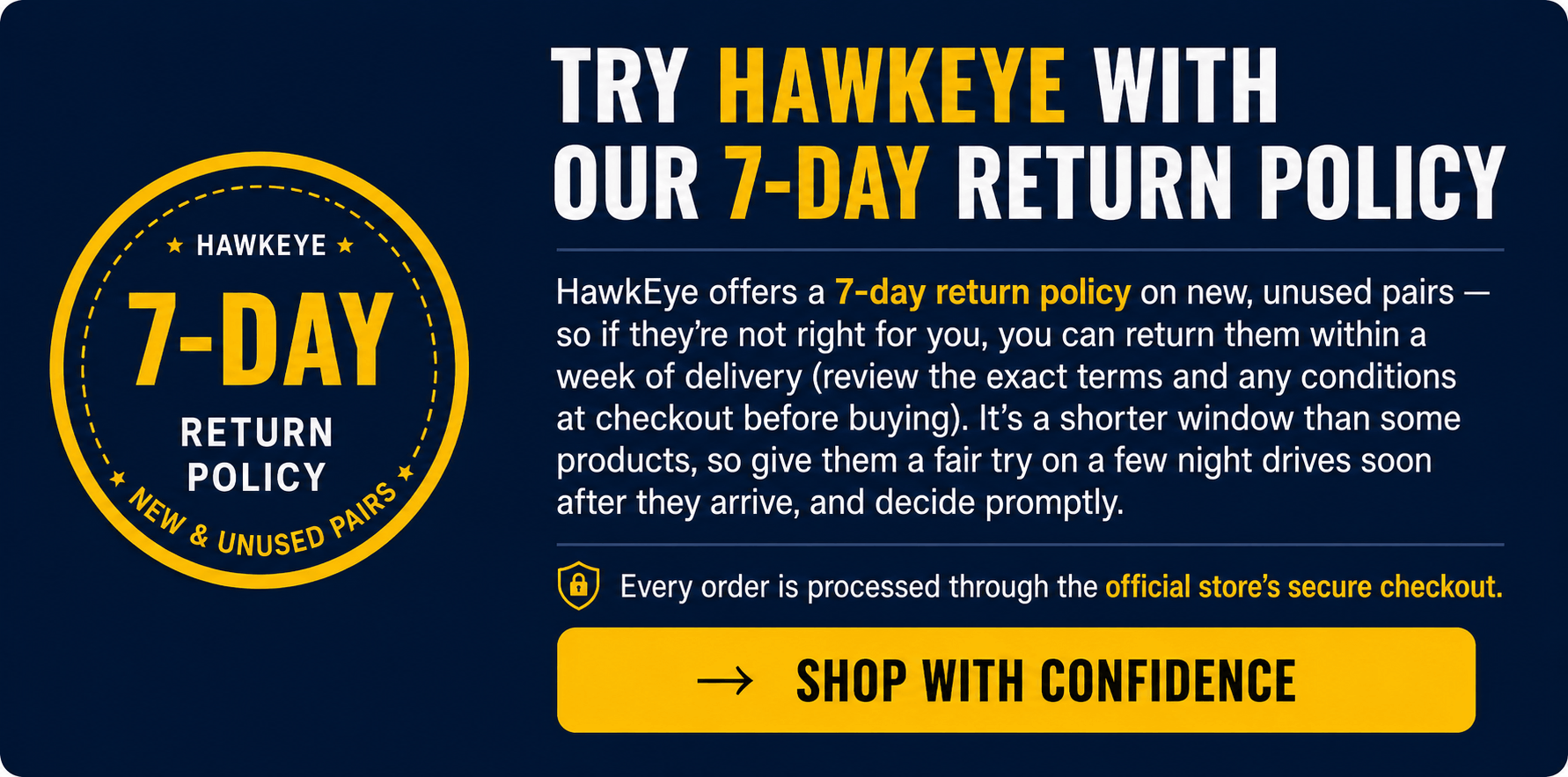 HawkEye free bonus and return policy