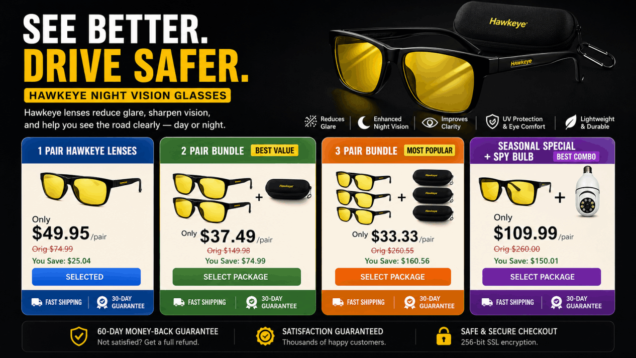 HawkEye night driving glasses limited stock offer