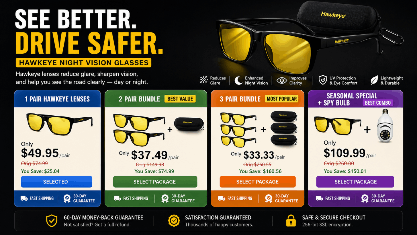 HawkEye night driving glasses BOGO offer